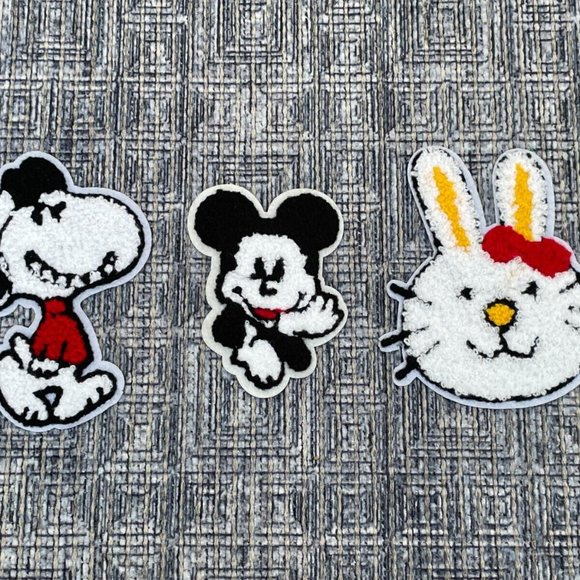 Lot of 3 Patches Iron On Soft Clothes Patches for Craft Kids Jackets Jeans Acces - Picture 6 of 11